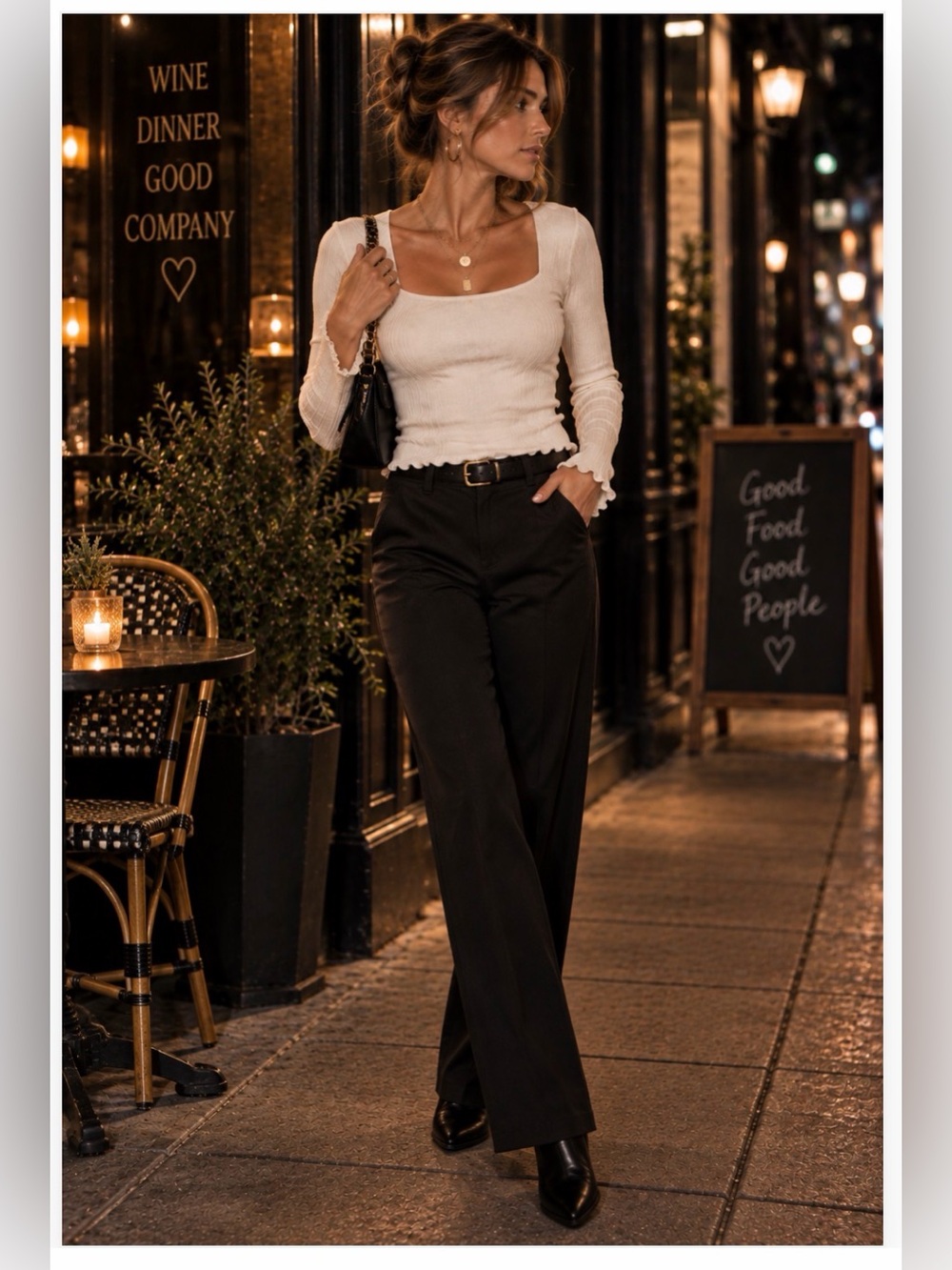 Le Lis White Ribbed Square Neck Top M Lettuce Hem Y2K Going Out